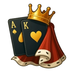 Dos cartas A y K con corona y capa.
